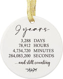 9 Years Anniversary Wedding Ornament For Couple, Still Counting 9Th, Christmas Keepsake Decor Gift, Xmas Tree Decoration, Marriage Keepsake Gift For Couple, Parent, Women, Wife, Husband