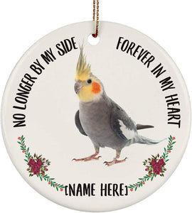 Personalized Name Cockatiel Grey Forever In My Heart Animal Lovers Gifts  Christmas Tree Ornaments Circle