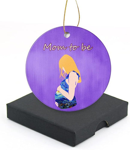 Pregnant Christmas Ornament -Mom To Be-Parents Pregnancy Announcement Gift-Expecting Mommy Keepsake Ornament-Christmas Tree Ornament 3 Inch Round Ornament Keepsake With A Box