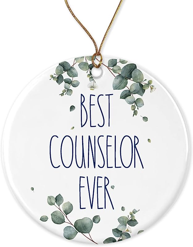 Counselor Ornament, Best Counselor Ever Ornament, Best Counselor Christmas Ornament, Counselor, Birthday Gift, Anniversary, Christmas Ceramic Ornament Printed On Both Sides, White