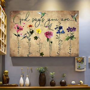 Hummingbird God Says You Are - Matte Canvas