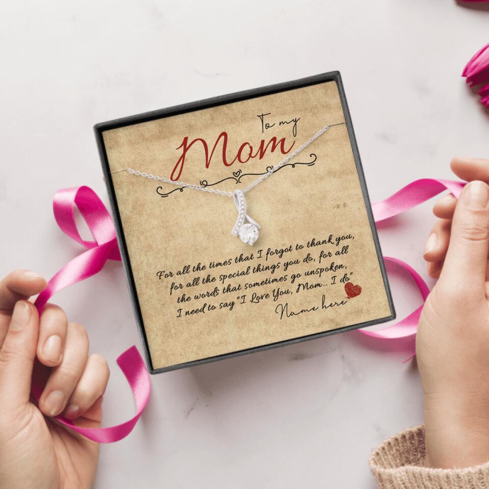 Personalized Mom Alluring Beauty Necklace To My Mom I Love You Gift For Mom Custom Family Gift F109