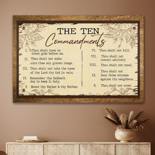 The Ten Commandments Christian - Matte Canvas