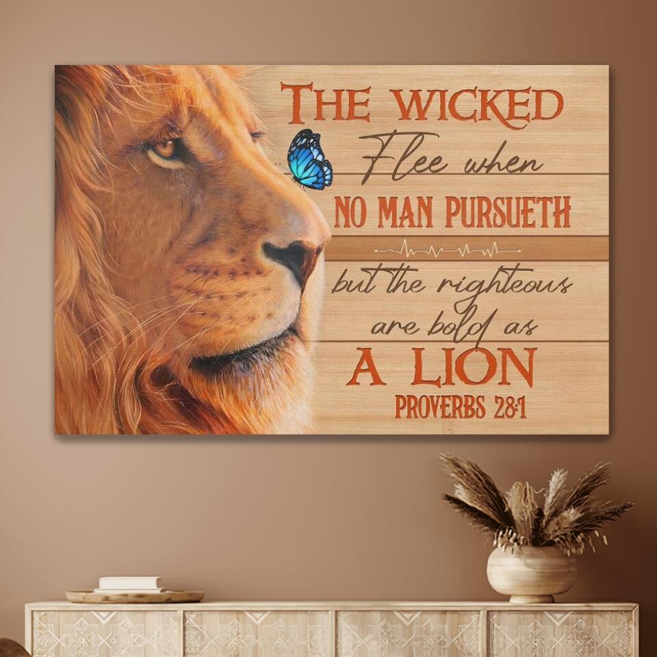 Lion The Wicked Flee When No Man Pursueth - Matte Canvas
