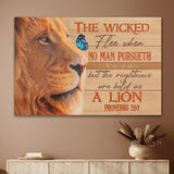 Lion The Wicked Flee When No Man Pursueth - Matte Canvas