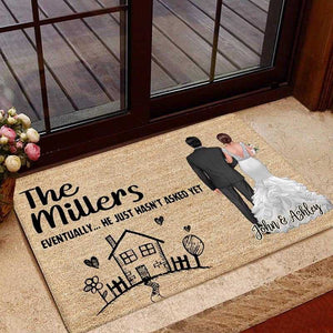 Eventually Oneday Family Wedding Couple Personalized Doormat