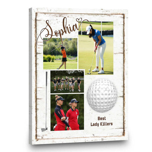 Golf Gift, Gift For Golf Player, Gifts For Golf Lovers, Personalized Golf Photo Canvas Wall Art
