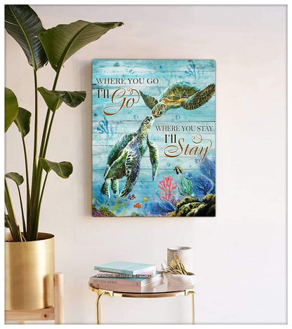 Stay Turtle Wall Art Canvas