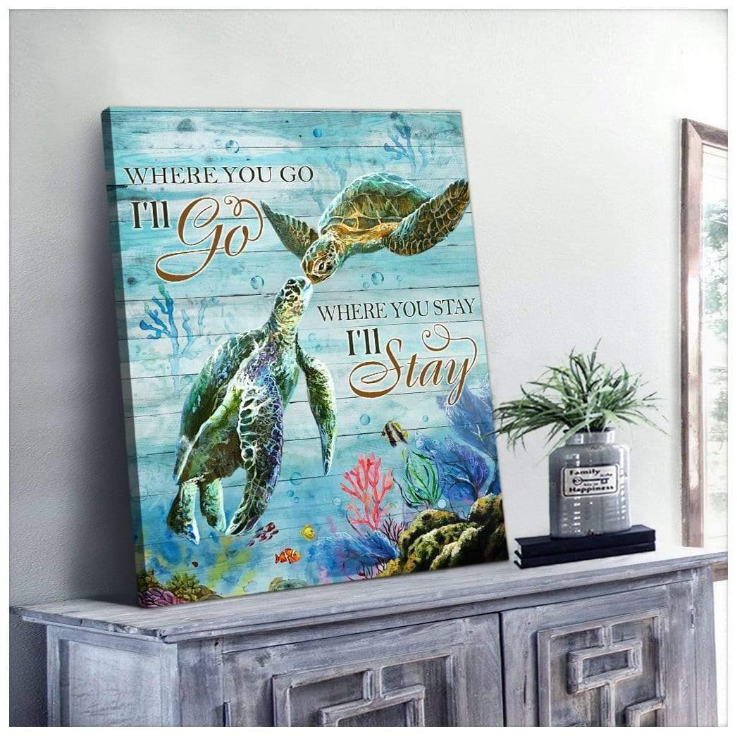 Stay Turtle Wall Art Canvas