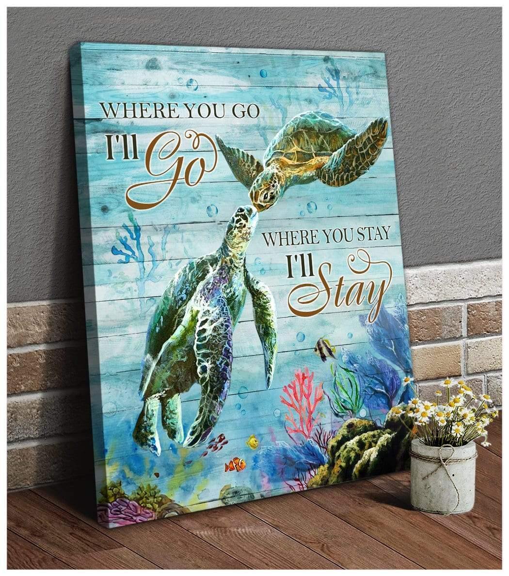 Stay Turtle Wall Art Canvas