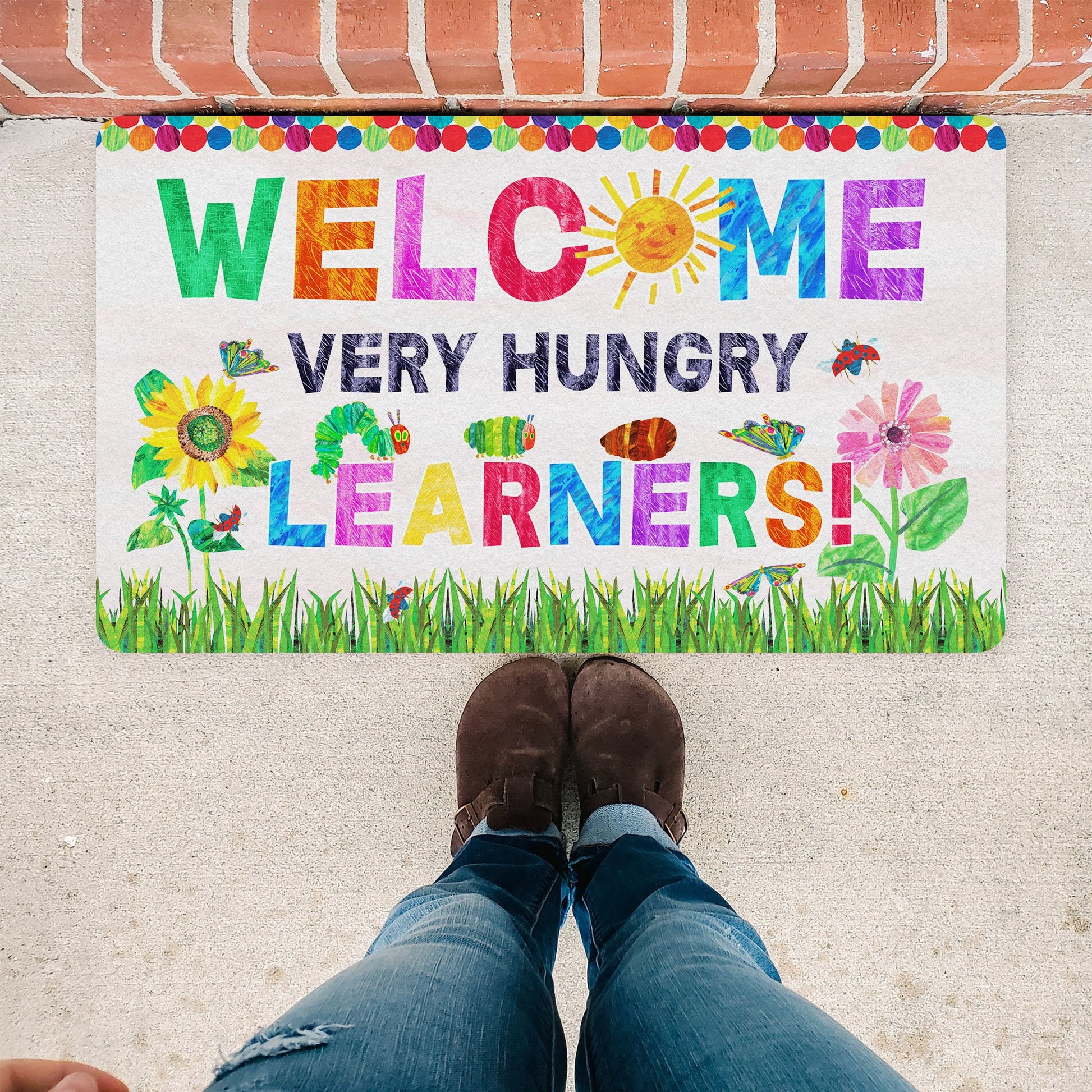 Welcome Very Hungry Learners Premium Doormat