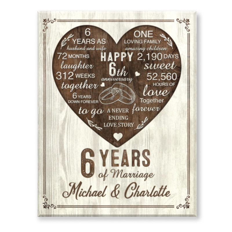 6th Year Anniversary Gift, 6th Wedding Anniversary Gift For Husband, 6 Year Anniversary Gift For Wife
