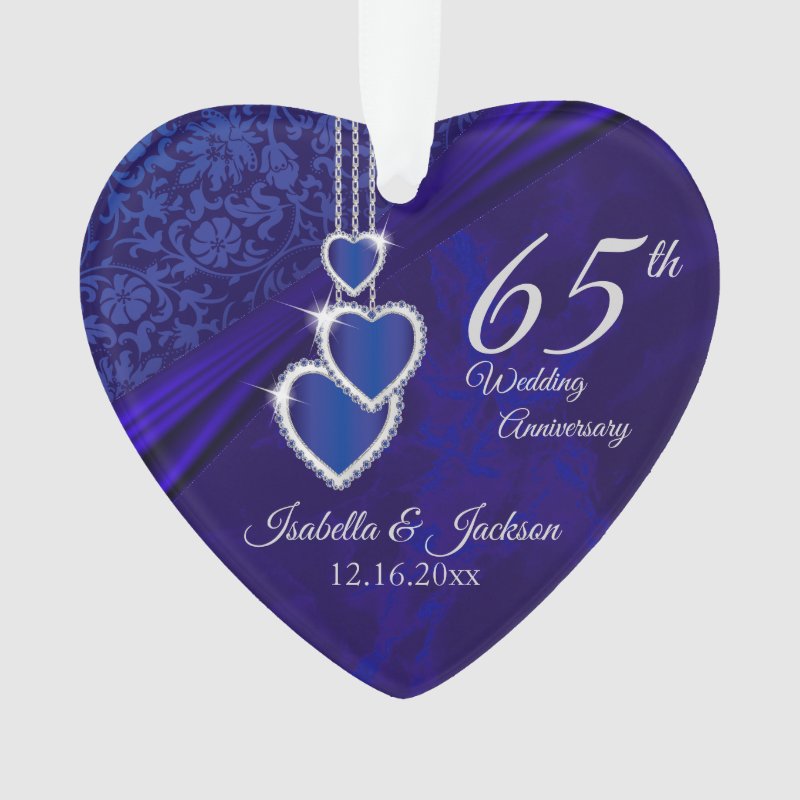 65Th / 45Th Sapphire Wedding Anniversary Keepsake Ornament
