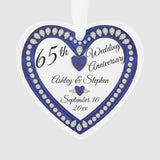 65Th Wedding Anniversary Sapphire Diamond Keepsake Ornament