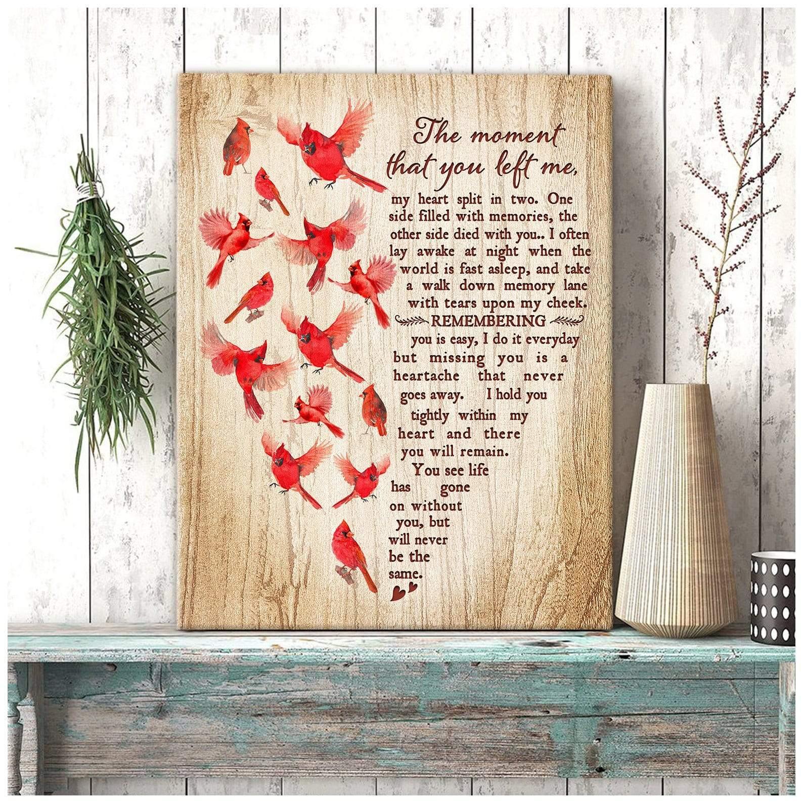 The Moment That You Left Me Cardinal Wall Art Canvas