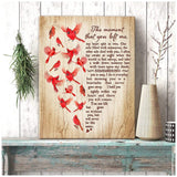 The Moment That You Left Me Cardinal Wall Art Canvas