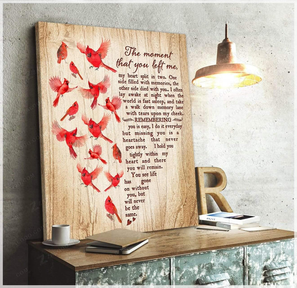 The Moment That You Left Me Cardinal Wall Art Canvas