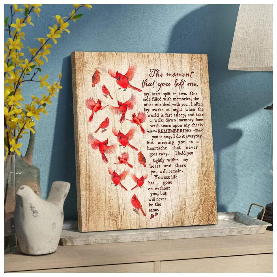 The Moment That You Left Me Cardinal Wall Art Canvas