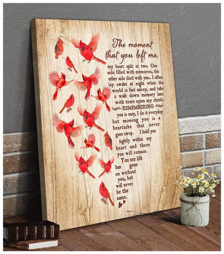 The Moment That You Left Me Cardinal Wall Art Canvas