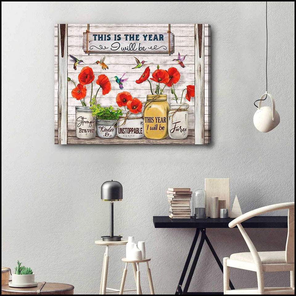 This Is The Year Hummingbird Canvas Wall Art