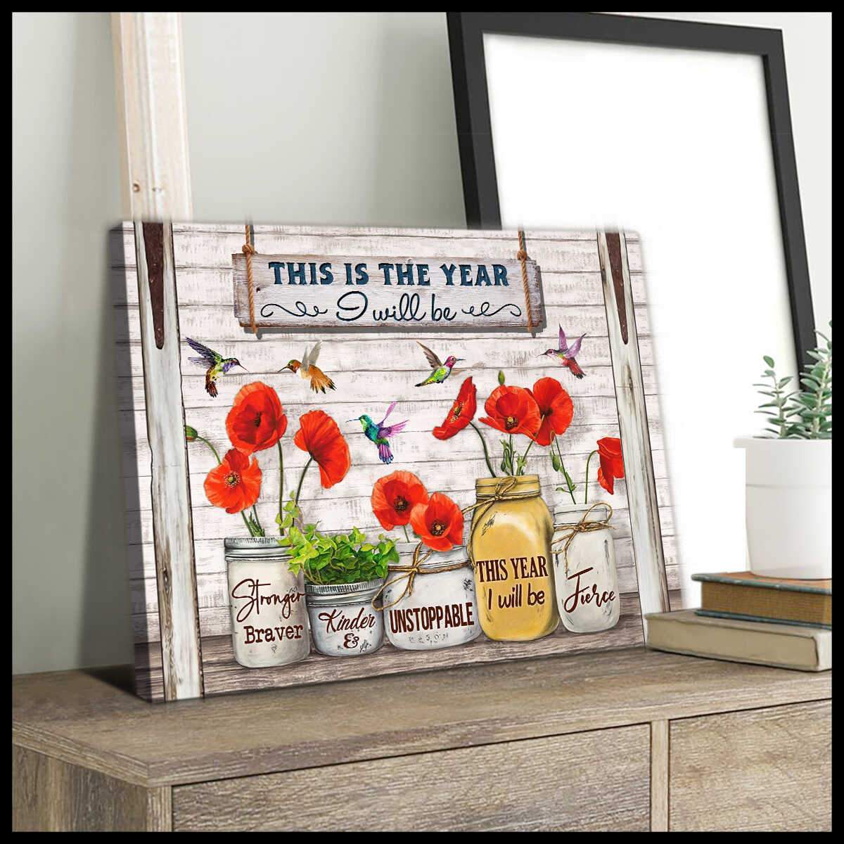 This Is The Year Hummingbird Canvas Wall Art