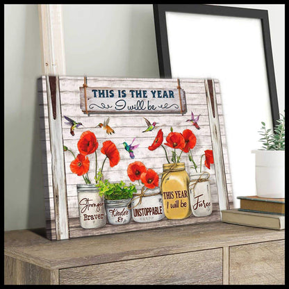 This Is The Year Hummingbird Canvas Wall Art
