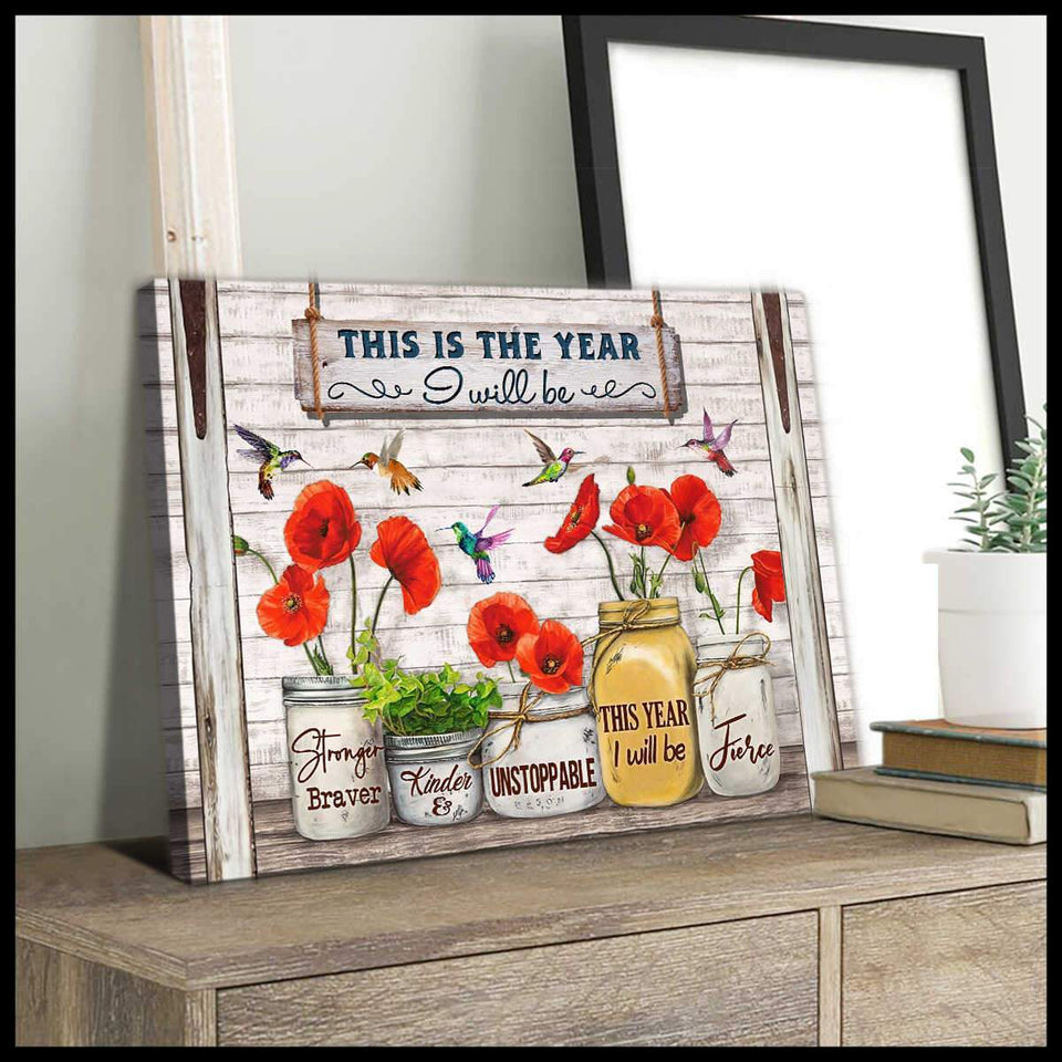 This Is The Year Hummingbird Canvas Wall Art