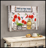 This Is The Year Hummingbird Canvas Wall Art