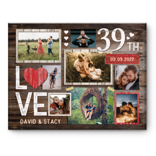 39th Wedding Anniversary Gift, 39th Anniversary Photo Collage, 39th Anniversary Gift