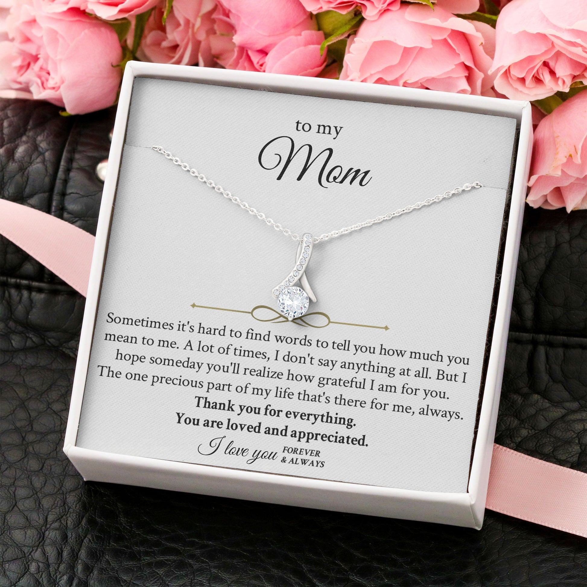 Necklace for Mom - To My Mom Necklace from Son, Daughter I Love You Forever And Always Alluring Beauty Necklace XL051L