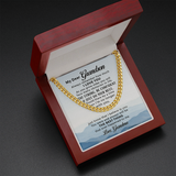 Necklace for Grandson - To My Dear Grandson Necklace from Grandma Always Remember How Much I Love You, Gift for Grandson Cuban Link Chain Necklace XL051N