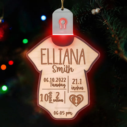 Personalized Baby Birth Stat Christmas Ornaments HB