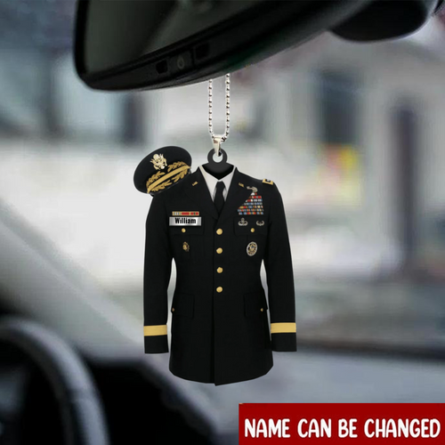 Male Army Uniform Personalized Acrylic Ornament, Women Army Car Ornament