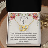 To My Beautiful Mom Necklace From Daughter, Son - I Love You So Much Gift for Birthday, Necklace for Mom, Interlocking Hearts Necklace