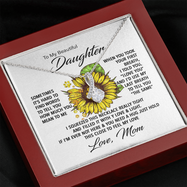 To My Beautiful Daughter Necklace I Love You Alluring Beauty Necklace LX038A