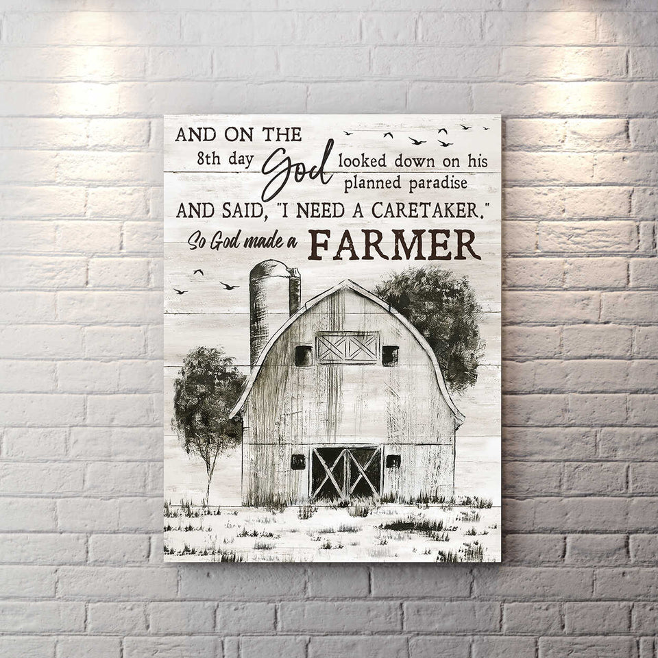 So God Made A Farmer Farm Canvas Wall Art