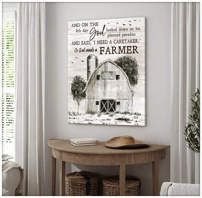 So God Made A Farmer Farm Canvas Wall Art