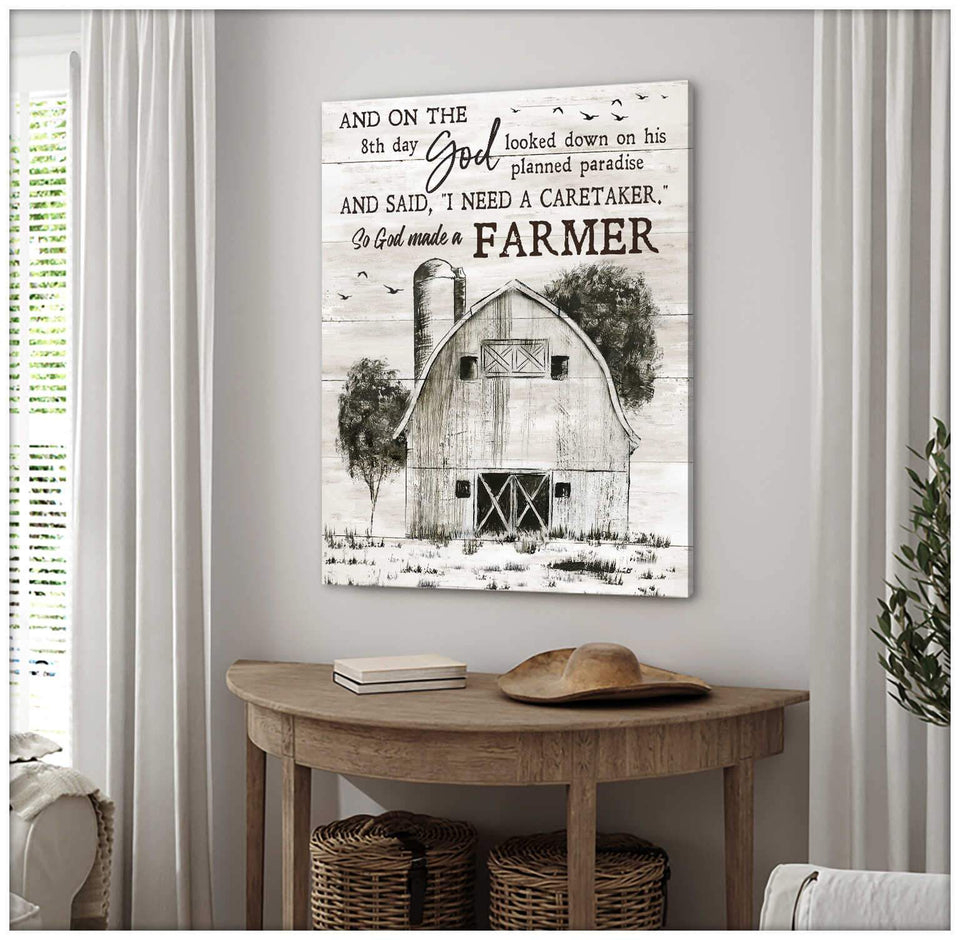 So God Made A Farmer Farm Canvas Wall Art
