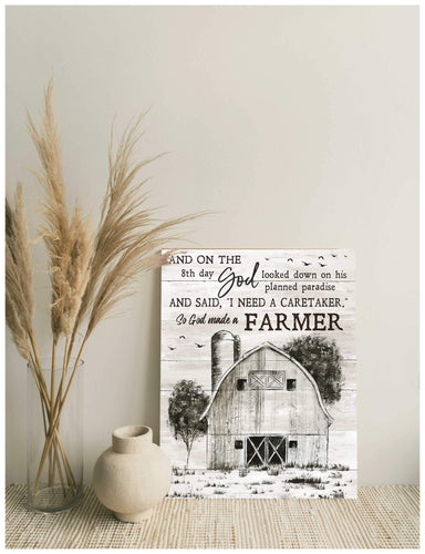 So God Made A Farmer Farm Canvas Wall Art