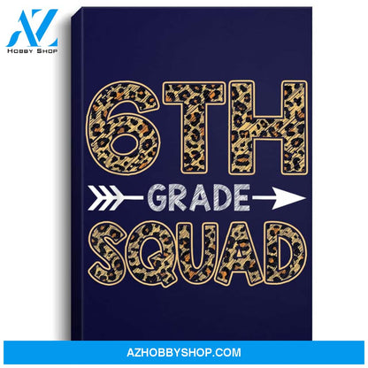 6Th Grade Squad Leopard Sixth Grade Teacher Student Portrait Canvas