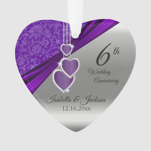 6Th Amethyst Wedding Anniversary Ornament