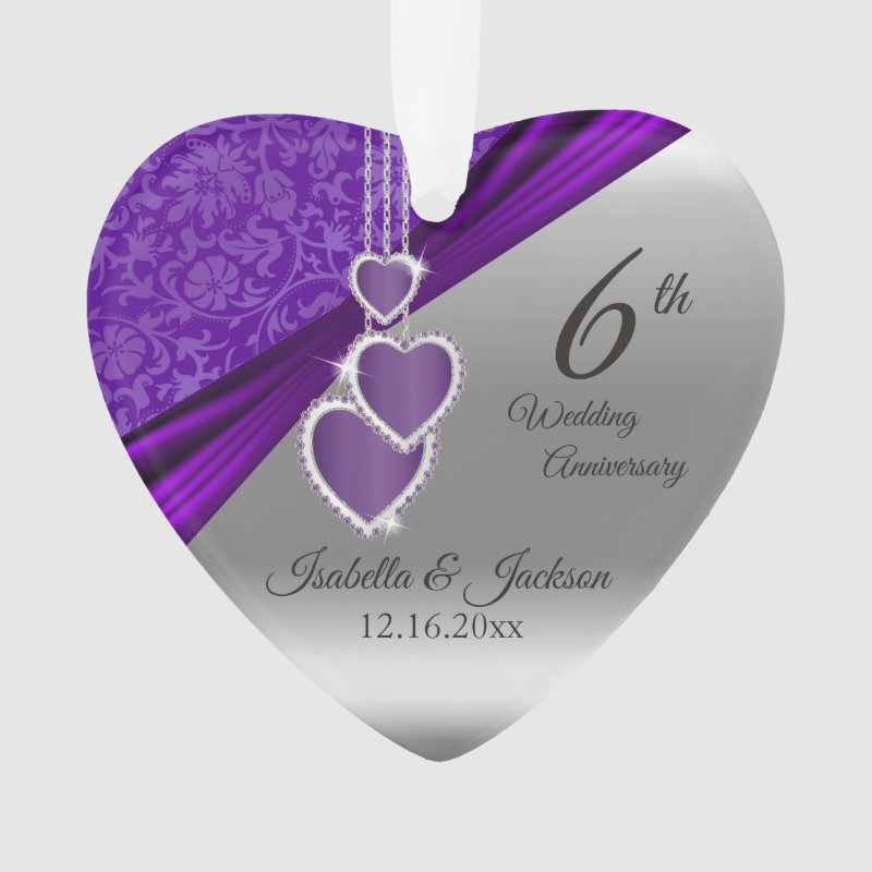 6Th Amethyst Wedding Anniversary Ornament