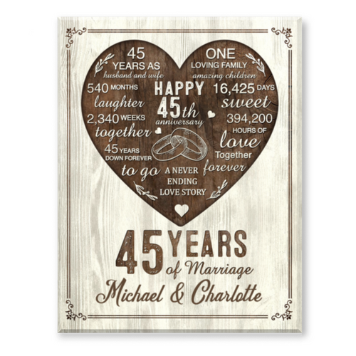 45th Year Anniversary Gift, 45th Wedding Anniversary Gift For Husband, 45 Year Anniversary Gift For Wife