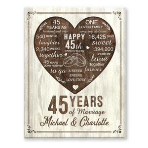 45th Year Anniversary Gift, 45th Wedding Anniversary Gift For Husband, 45 Year Anniversary Gift For Wife