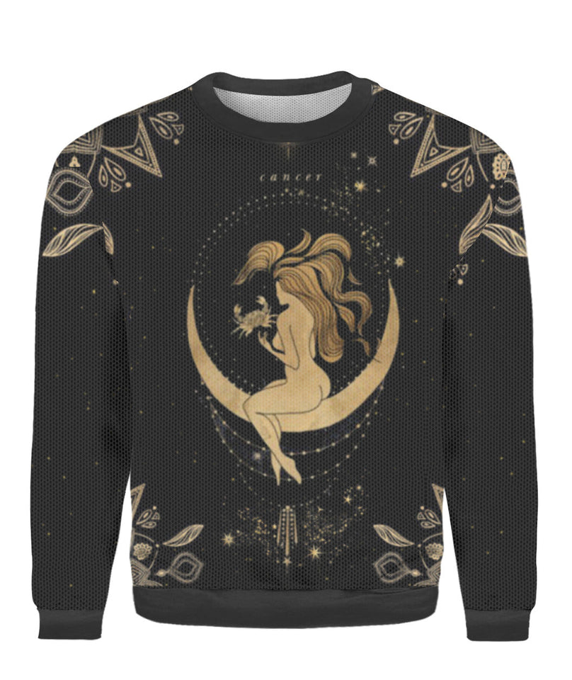 Cancer Golden Zodiac Ugly Christmas Sweater | For Men & Women | UH2054