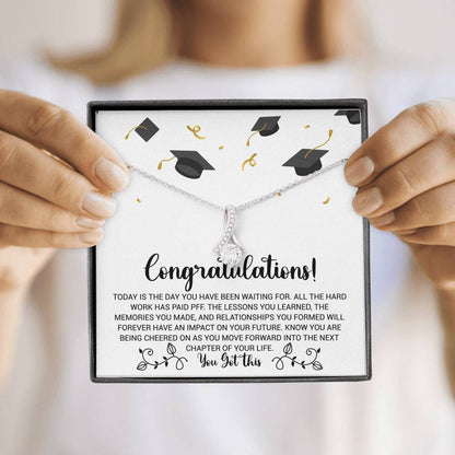 Graduation Necklace Gift - Forward into the next chapter of your life - College, High School, Senior, Master Graduation Gift - Class of 2022 Alluring Beauty Necklace - 036E - TGV