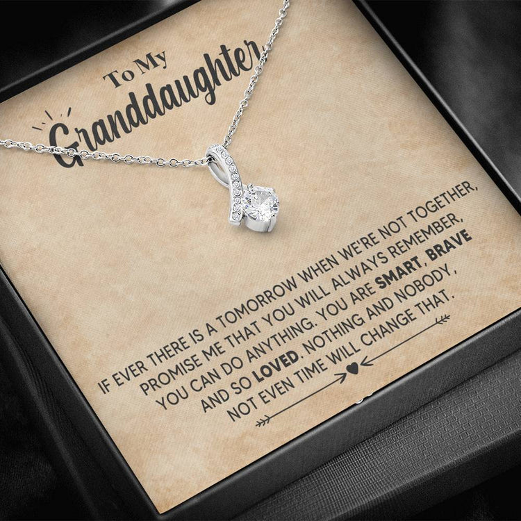 Granddaughter Necklace, To My Granddaughter You Are Smart, Brave and So Loved, Necklace for Daughter, Alluring Beauty Necklace - TGV