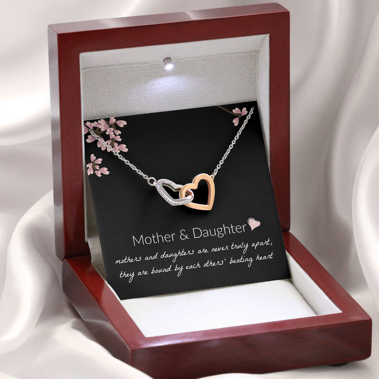 Mother and Daughter Necklace - Mother and Daughter Are Never Truly Apart, Gift for Mother and Daughter Interlocking Hearts Necklace - XL051Y - TGV