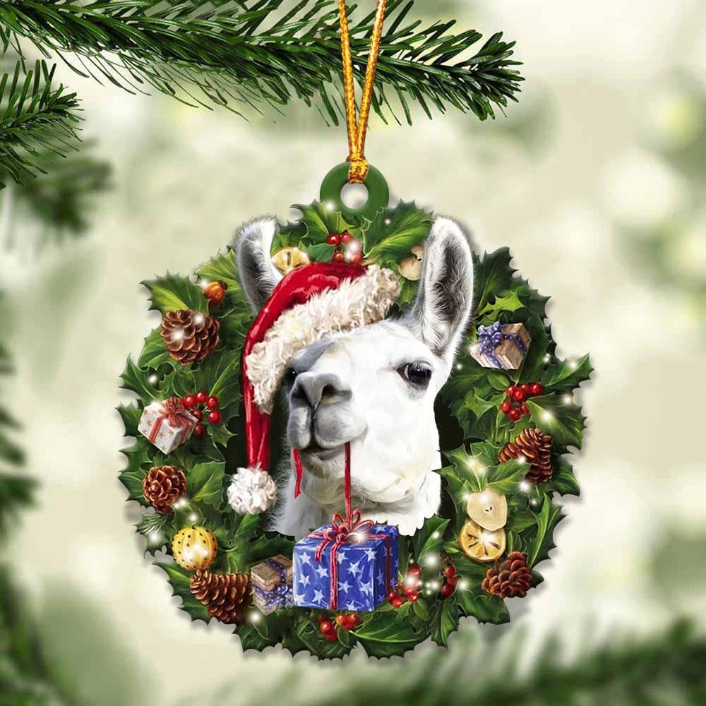Llama And Christmas Gift For Her Gift For Him Gift For Llama Lover Ornament