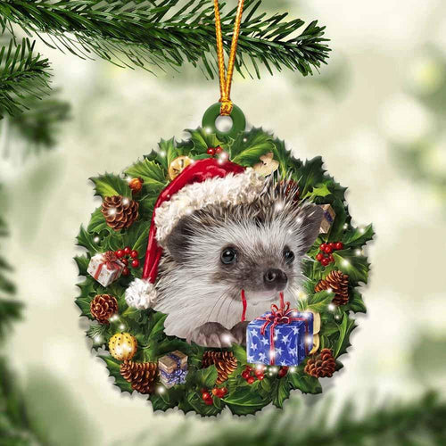 Hedgehog and Christmas gift for her gift for him gift for Hedgehog lover ornament, Christmas Ornament